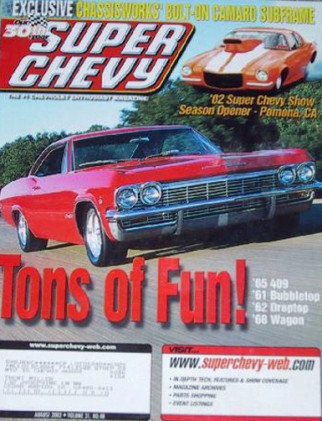 SUPER CHEVY 2002 AUG - 409, 1330hp RAT, '68 427 WAGON